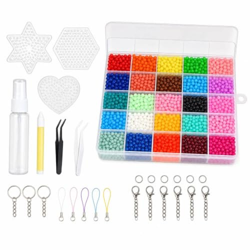 Cycayit Kit de Perles d'Eau 2400 Pieces, 24 Couleurs, avec Modeles, Vaporisateur, Stylo, Pince et Porte-Cles, Set DIY de Loisirs Creatifs pour Decorations et Accessoires