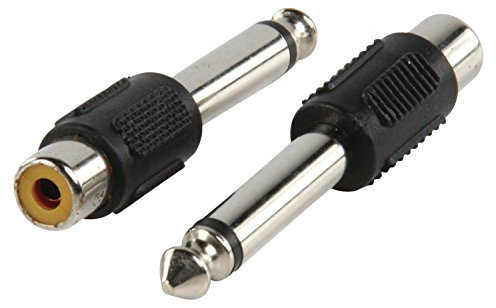Valueline AC-021 – Adaptateur Audio Mono RCA Femelle vers Jack 6,35 mm mâle (Noir)