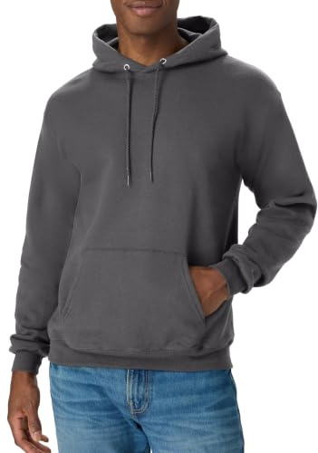 Hanes mens Pullover Ecosmart Hooded athletic sweatshirts, Smoke Gray, Large US