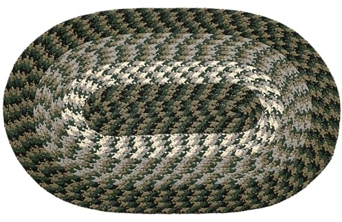 Better Trends / Pan Overseas Tappeto Intrecciato Alpine, Polipropilene, Hunter Stripe, 20 x 30 Oval