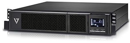 V7 UPS1RM2U3000-1E Protector de sobrevoltaje 3000VA - Para instalación en bastidor - 2 unidades, Negro