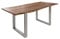 MASSIVMOEBEL24.DE Baumtisch Akazie Freeform 3 - Verschiedene Größen, Gestelle und Farben, Farbe:Natur lackiert, Größe:140x90 cm, Gestell:U-Beine Silber matt