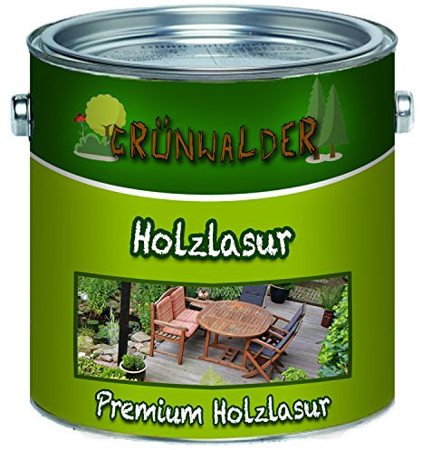 Grünwalder Holz-Lasur premium Terrassen-Öl aromatenfreie Alkydharz-Basis verhindert Verfärbungen des Holzuntergrundes schon nach dem ersten Anstrich (10 L, Nussbaum)