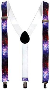 Alsino Hosenträger Träger mit Motiv Hoträ-40 Metallic Look 3-Clips in Y-Form One-Size Elastisch Verstellbar Party Fasching