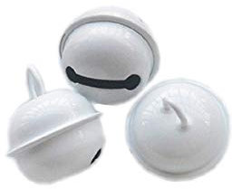 Yalulu 50 Stück 22MM Bunte Laute Jingle Bells Glöckchen Schellen für Weihnachten Pet Anhänger Schlüssel DIY Handwerk Handgemachte Accessoires Deko (Weiß)