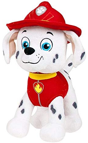 JuniorToys Design für Paw Patrol Plüschtier 28cm Helfer auf Vier Pfoten als kuschelige Plüschhunde (Marshall Dalmatiner Feuerwehr)