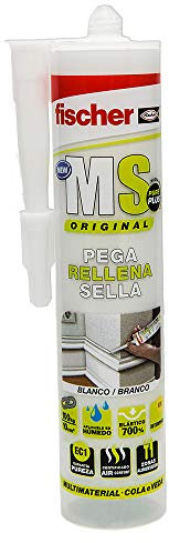 fischer - MS Sealant/ADH White (Kartusche 290 ml) Polymer Einkomponente zum Kleben und Abdichten verschiedener Materialien, hervorragende Lichtbeständigkeit, Silikon