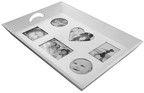PrimoLiving Fototablett im Shabby Look für 6 Fotos (weiß)