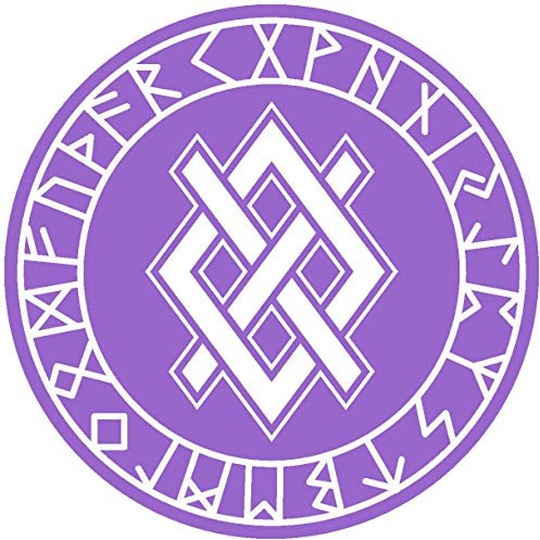 Samunshi® Aufkleber Gungnir mit Runen D für Auto Motorrad Wikinger Vikings Germanen in 11 Größen und 25 Farben (90x90cm Lavendel)