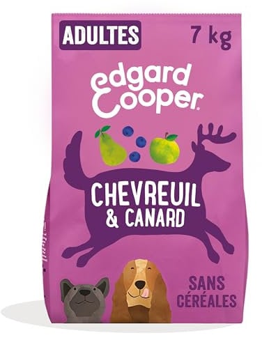 Edgard Cooper Croquettes Chien Sans Céréales, (Chevreuil & Canard, 7kg), Viande fraîche et protéiné, Nourriture Naturelle pour Chien Adulte, Hypoallergénique, Sans sucres ajoutés
