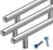 Stahlia Möbelgriffe Edelstahl Vollmaterial 256 mm Schrankgriffe silber massiv Ø12mm (1 Stück) Schubladengriffe Küchengriffe Stangengriff Handgriff Relinggriff