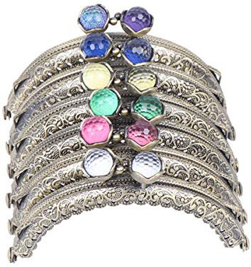 Healifty 6Pcs Cadres de Sac à Main en Métal Sac à Main Porte-Monnaie Baiser Fermoir Serrures Sac à Main Faisant des Fournitures pour Bricolage Sac Artisanal 85Mm