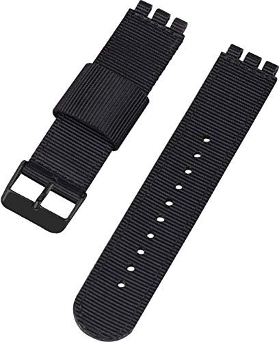 Shieranlee kompatibel mit Swatch Armband(17mm 19mm 20mm 22mm),Nylon Uhrenarmband verstellbares Ersatzband mit EdelstahlschnallenSoft Woven Nylon Replacement Band with Adjustable Closure