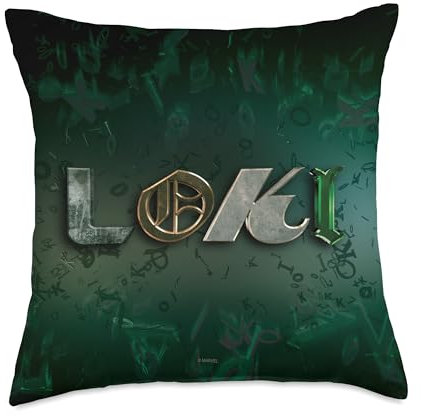 Marvel Studios Loki Series Logo Throw Pillow, 18x18, Multicolor