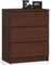 AKORD Kommode K60 mit 3 Schubladen | für das Wohnzimmer Schlafzimmer Schrank Büro Arbeitszimmer | Modernes Funktionales Design | B60 x H77 x T40 cm, Gewicht 25 kgWenge