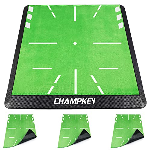 CHAMPKEY Replaceable Impact Golf Mat 2.0 Edition | Come with 3 Replaceable Impact Surfaces｜Path Feedback Golf Practice Mats (S(8.5 x 17))