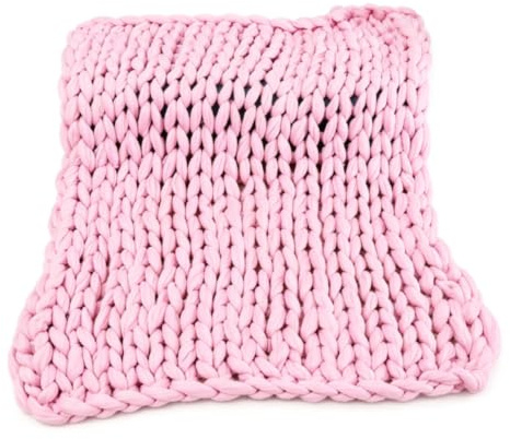 Cyrank Grobstrickdecke, Gestrickte Decke Handgestrickte Strickdecke(Rosa) | Gestrickte Decke, grob gestrickte Decke, weiche Decken für Frauen Sofa-Abdeckung Sofa-Überwurf Plüsch-Sofa-Decke warm, weich