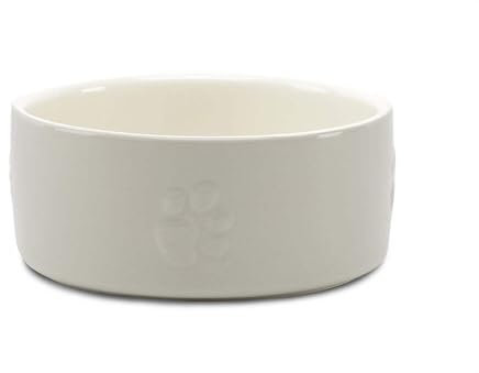 Scruffs Icon Stoneware Dog Pet Food Bowl 19 cm x 19 cm x 8.5 cm Light Grey