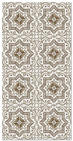 Panorama Alfombra Vinílica Cocina Baño - Varios Tamaños - (Hidráulica Toledo Marrón 40x80 cm)