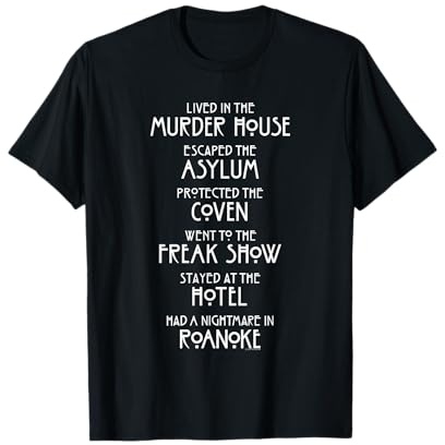 American Horror Story Seasons Text TV Show Maglietta