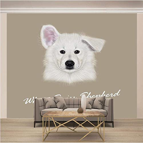 3D Mural Wallpaper Custom Animal Dog Wallpaper Suitable for Living Room Tv Wallpaper Sofa Background Self-Adhesive Mural Peel and Stick Wall Posters Wall Art , 140 x 70 cm (WxH)