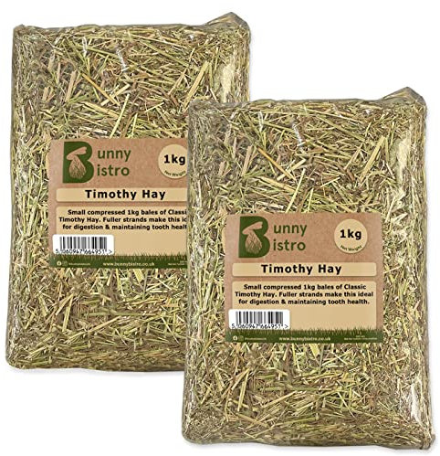 Bunny Bistro Premium Timothy Hay 1st Cut 2kg | Natural UK Grown Hay for Rabbits, Guinea Pigs & Small Animals, High in Fibre, Dental Care, Dust Extracted, Eco-friendly, Grown in Yorkshire