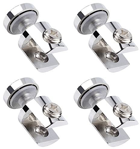 4 Pcs Glass Clamp Clip Adjustable Glass Bracket Glass Shelf Brackets Solid Glass Clamp for Glass Cabinet Kitchen Table Shelves for 5-10mm Thick Glass