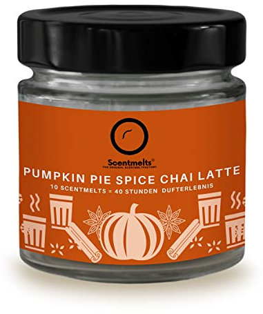 Scentmelts Raumduft-Duftwachs 10 Stück Vorratsglas ‘Pumpkin Pie Spice Chai Latte‘