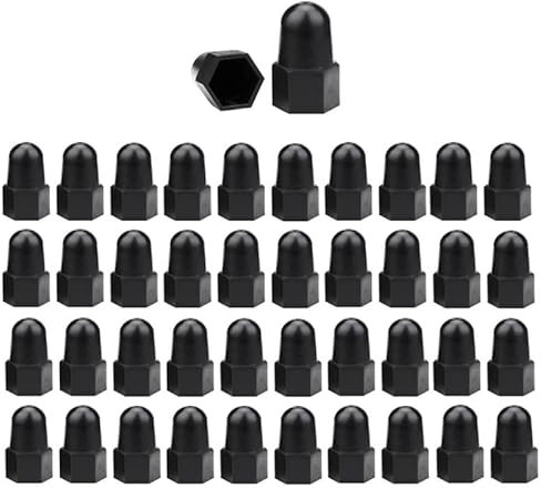 Lot de 50 cache-boulons hexagonaux, noirs M12 x 18 x 40, capuchons de protection en plastique pour boulons, vis hexagonales
