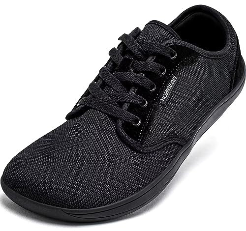 HOBIBEAR Hommes Femmes Chaussures Pieds Nus Barefoot Minimalistes Marche Légère Sneakers(Noir, EU 43)