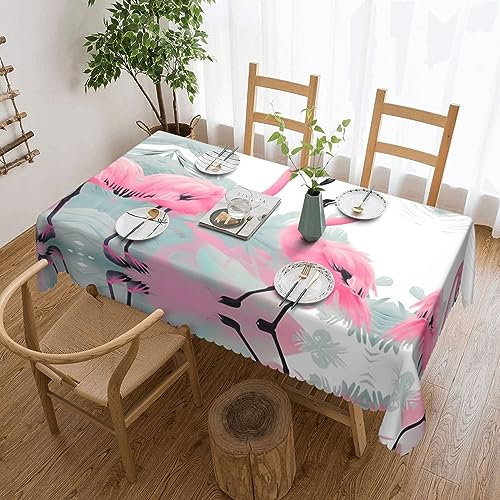 Rechteckige Tischdecke, Motiv: rosa Flamingo, waschbar, bedruckt, Dekostoff, Tischdecke für Esstisch, Buffet, Partys, Bauernhaus, Küche, 137 x 183 cm