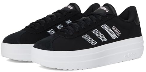adidas Damen VL Court Bold Sneaker, Schwarz/Weiß/Transparentes Pink, 10 US