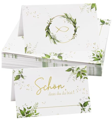 50 Stück Tischkarten Hochzeit, Tischkarten Geburtstag, Kommunion Platzkarten, Namenskarten Blanko Tischdeko, Platzkarten Tischkarten für Hochzeit Geburtstag Konfirmation Kommunion Taufe Feier(A)