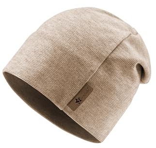 Sterntaler Beanie Mütze in Melange Optik mit dezentem Streifen - Neugeborenenmütze mit angeschnittenen Ohrenklappen und Bindeband - Unisex Babymütze, gefüttert mit Baummwollfleece - rost, 35