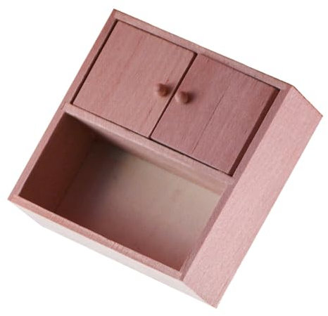 Abaodam Miniature Furniture 1:12 Scale Wooden Cabinet Doll House Bedroom Storage Bookcase Display Rack Ornament