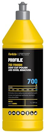 Farécla Profile 700 Finish Light Cut Polish 1L (PRF112) – Fine Polish for Gelcoat, Paint and Lacquer, Eliminates Swirls and Holograms, VOC-Free, Easy Wipe-Off, Ideal for Large Areas and Soft Coatings