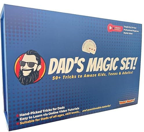 Dad’s Magic Set – 50 Brilliant Tricks for Dad to Amaze The Family – Video Tutorials Included - Taught by 20-Year Pro Magician Martin John - Great for Dad's Birthday Gift and Christmas Fun