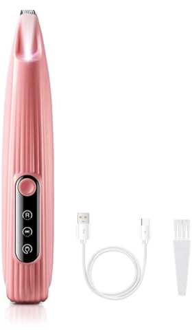 Tondeuse électrique Chien, Tondeuse Pattes Faible Bruit à Lumière LED, Rasoir Chat Chien étanche USB, pour Couper les Poils du Chien Autour des Pattes Yeux Oreilles et Visage