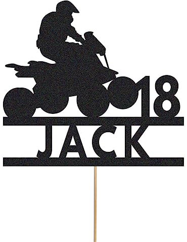 Custom Quad Bike Cake Topper Personalised ATV Bike Glitter Cake Topper Decoration Any Name Any Age