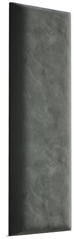 Muralo - Samt Wandkissen Stoff Polster-Paneel für Schlafzimmer Wohnzimmer Bett Wandpolster Bettkopfteil Lendekissen Modern Luxus Gepolstert Magic Velvet (Grau, 80 cm x 20 cm)
