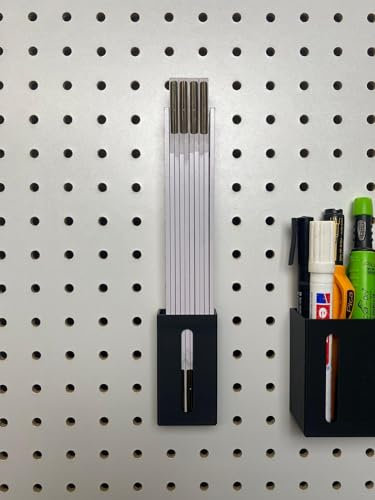 Zollstock und Stifte Halter für Pegboard Lochwand - Lochabstand 25,4 mm und Lochung 7 mm - Werkzeugwand - Lochwand Zubehör (Zollstock)