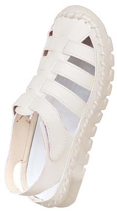 Freizeitschuhe Damen Leder Atmungsaktive: Sommerschuhe Damen Elegant Flach Loafer Bequemer Halbschuhe Mit Magic Sticker Lederschuhe Geschlossen Sommersandale Leicht Berufsschuhe Einfarbig