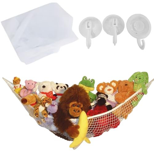 WHYCNJL 1 Stück Aufbewahrungsnetz Pool Kuscheltiere Aufbewahrung Netz Spielzeug Hängematte Ecke Stofftiere Plüschtiere Hängematte Kuscheltier Hängematte Net Organizer (180×120×120cm)