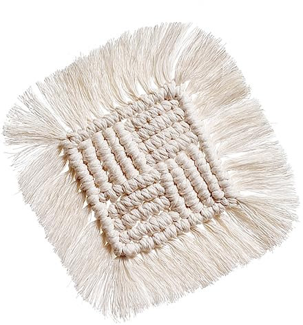 HOLIDYOYO Tovaglietta isolante con nappe in corda di cotone sottopiatto cuscinetti termici tovagliette tavola Tovagliette per tavola tappetino per ciotola tampone piatto bianca