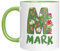 Personalisierbare Grinch-Weihnachtstasse mit Wunschnamen | Lustige Tasse mit Buchstabenmotiv | Geschenkidee für Freunde und Familie