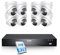 ZOSI 4K PoE CCTV Camera System,16ports 32CH Expandable 8MP NVR and 4TB HDD, 8pcs Outdoor PoE IP Cameras with Color Night Vision, Person/Face/Vehicle Detection, Dual-Disk Backup for 24/7 Recording