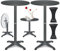 KESSER® 2in1 Stehtisch klappbar Bistrotisch 2er Set | Aluminium Edelstahlplatte | höhenverstellbar 70cm / 115cm | Partytisch Tisch Ø 60cm | In- & Outdoor Empfangstisch | Klapptisch mit Cover Anthrazit
