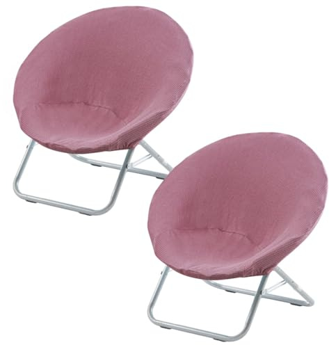 Buenanir Saucer Chair Covers Stretch Round Moon Saucer Chair Cover Slipcovers Jacquard Foldable Saucer Chair Cover Cozy Chair Slipcovers Protector for Bedroom 2 Pieces Pink-Purple