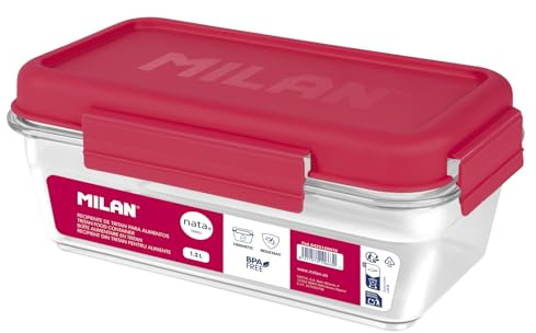 MILAN® Fiambrera de tritán hermética rectangular 1,2 L nata® 624, rosa