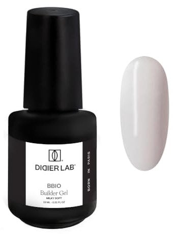 DIDIER LAB BBIO Builder Gel in a Bottle - Milky Soft - Clean Formula Free from HEMA and TPO - Self-Leveling Builder Gel for Nails - Builder in a Bottle Gel for Strengthening Nails - 15ml